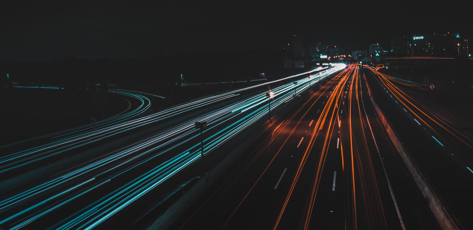 car lights at night